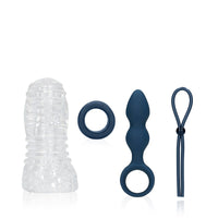 Thumbnail for Loveline Sex Toy Kit for Him - Includes Masturbator, Cock Ring, Ball Strap, and Anal Plug