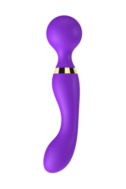 Loveline dual-ended wand vibrator for intense dual stimulation, featuring multiple attachments for versatile pleasure.