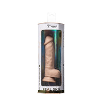 SilexD 7 inch Real Skin Liquid Silicone Dildo with Suction Cup and Balls positioned among luxury adult products, showcasing its elegant design.