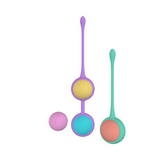 Luxury Party Colour Boly Kegel Training Beads Set featuring vibrantly coloured balls designed for effective pelvic floor strengthening.