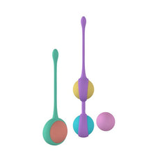 Elegant display of Party Colour Boly Kegel Training Beads Set, showcasing the silicone design and progressive weights for enhanced kegel exercises.