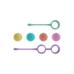 Charming Party Colour Boly Kegel Training Beads Set, highlighting its waterproof silicone construction and sophisticated design for kegel training.