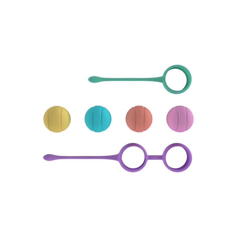 Charming Party Colour Boly Kegel Training Beads Set, highlighting its waterproof silicone construction and sophisticated design for kegel training.