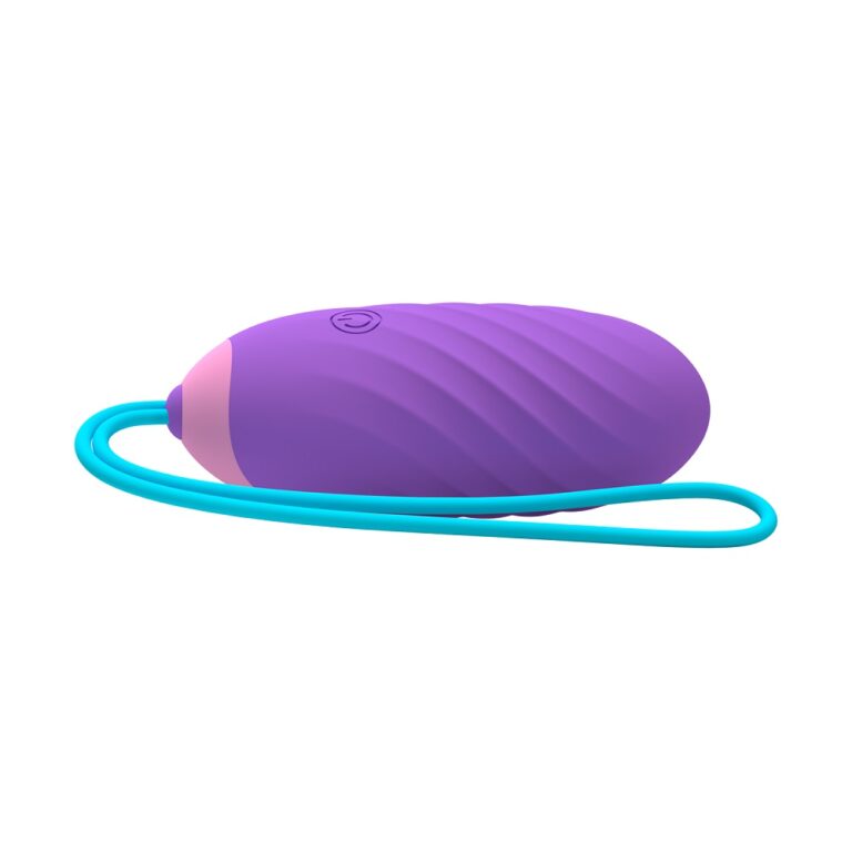 Stylish Party Color EGY Vibrating Love Egg Purple showing its compact design, ideal for discreet enjoyment with 10 intensity levels of vibrating love egg.