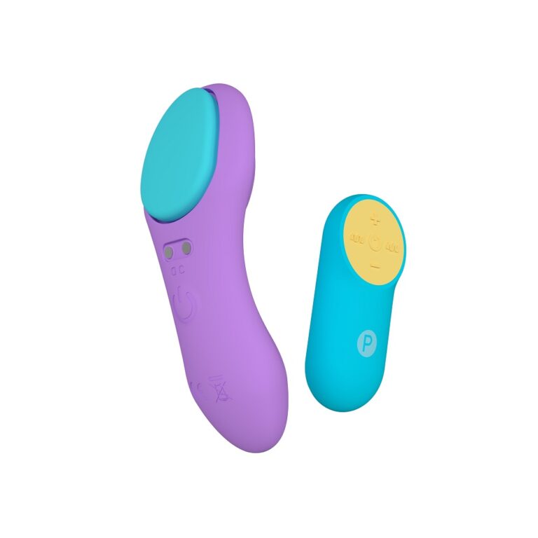 Purple Party Color Toys panty vibrator with discreet remote control, designed for hands-free pleasure and easy use.