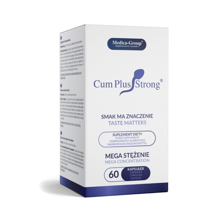 Herbal supplement tablets from Medica Group, Cum Plus Strong, 60-pack, showing the tablets in a blister pack.
