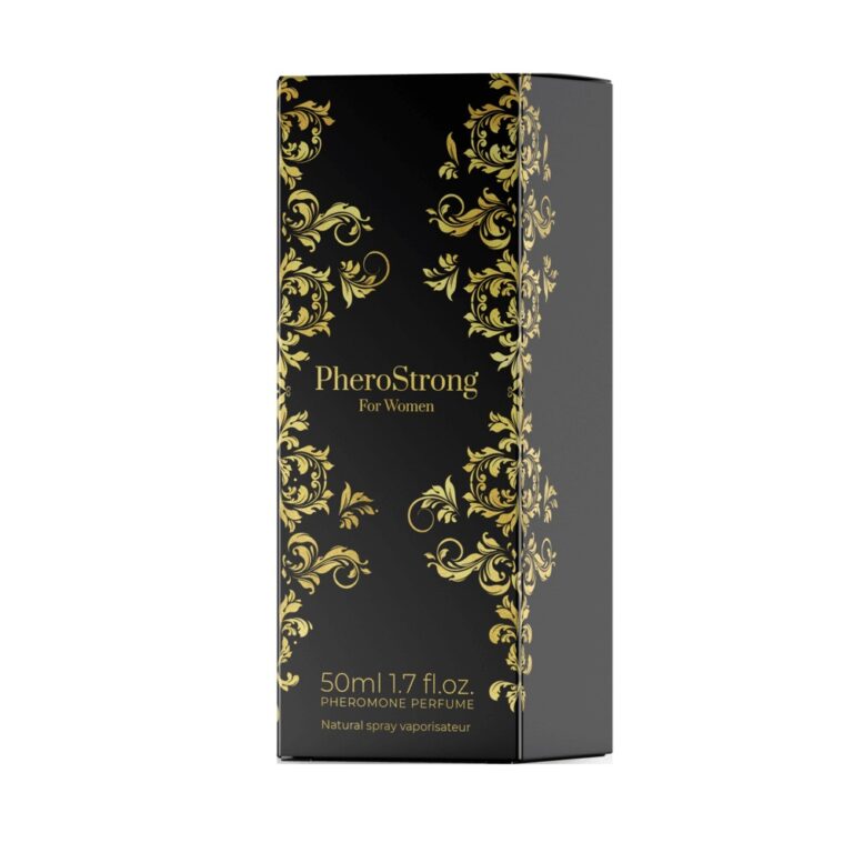Luxurious image of PheroStrong Pheromone for Women, featuring its seductive scent profile that blends fresh bellflower and delicate jasmine.