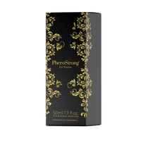 Luxurious image of PheroStrong Pheromone for Women, featuring its seductive scent profile that blends fresh bellflower and delicate jasmine.