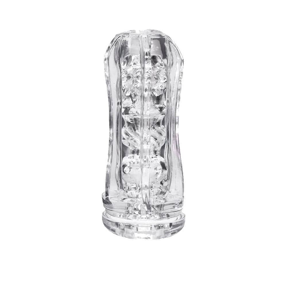 Explorer Vacuum Cup Male Masturbator features a re-usable vacuum cup and removable sleeve for easy cleaning.