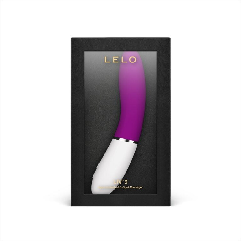 Lelo LIV 3 app-controlled G-spot vibrator in deep rose color, with curved shape and smooth silicone surface.