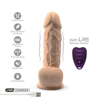 Sexual product with remote control and USB charger on a white background
