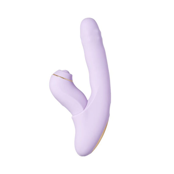 Purple toy with a gold accent on a white background