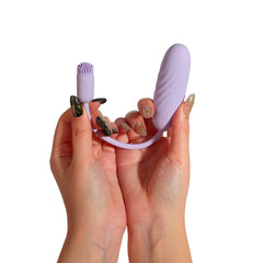 Svakom Plume flexible brush tail bullet vibrator with app control, compact design, and textured surface for enhanced pleasure.