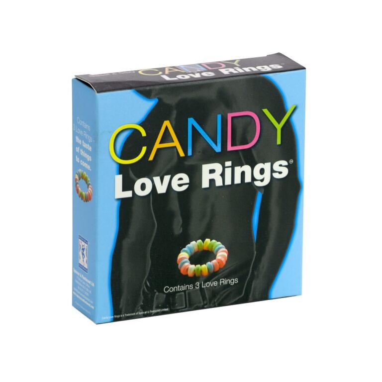 Elasticated Candy Love Edible Sweetie Style Cock Rings by 1on1, shown in colorful, candy-inspired design on a plain background.