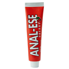 Anal-Ese Cherry Flavored Anal Desensitising Cream, relaxing cream for comfort, shown in a small jar with cherry flavor label.