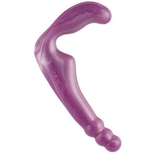 Doc Johnson Platinum The Gal Pal strapless silicone dildo showing its ergonomic, flexible, hypoallergenic design for strap-on use.