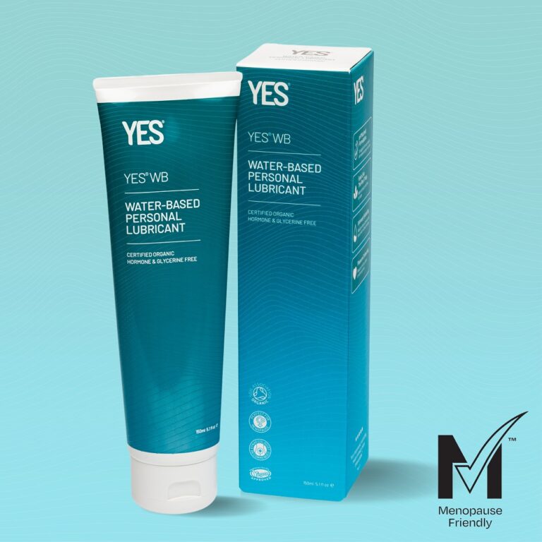 YES Organic water-based personal lubricant in a 150ml bottle, hypoallergenic, pH balanced, gynaecologist recommended, suitable for sensitive skin.