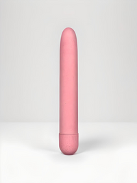 Gaia - The World's First Biodegradable Bullet Vibrator in soft pink, emphasizing its chic aesthetics and eco-friendly features, crafted from Biofeel.