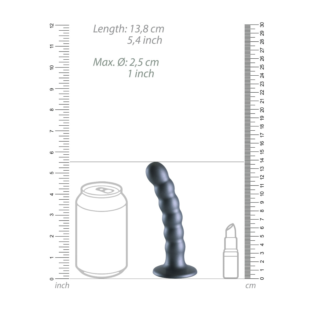 Ouch Beaded Silicone G Spot Dildo 5inch Metallic Grey, Scandals