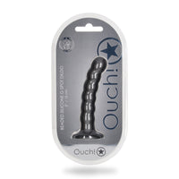 Thumbnail for Ouch Beaded Silicone G Spot Dildo 5inch Metallic Grey, Scandals