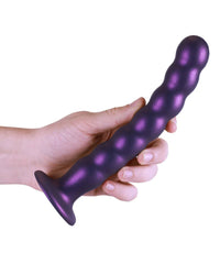 Ouch! Beaded Silicone Metallic Purple G-Spot Dildo 8