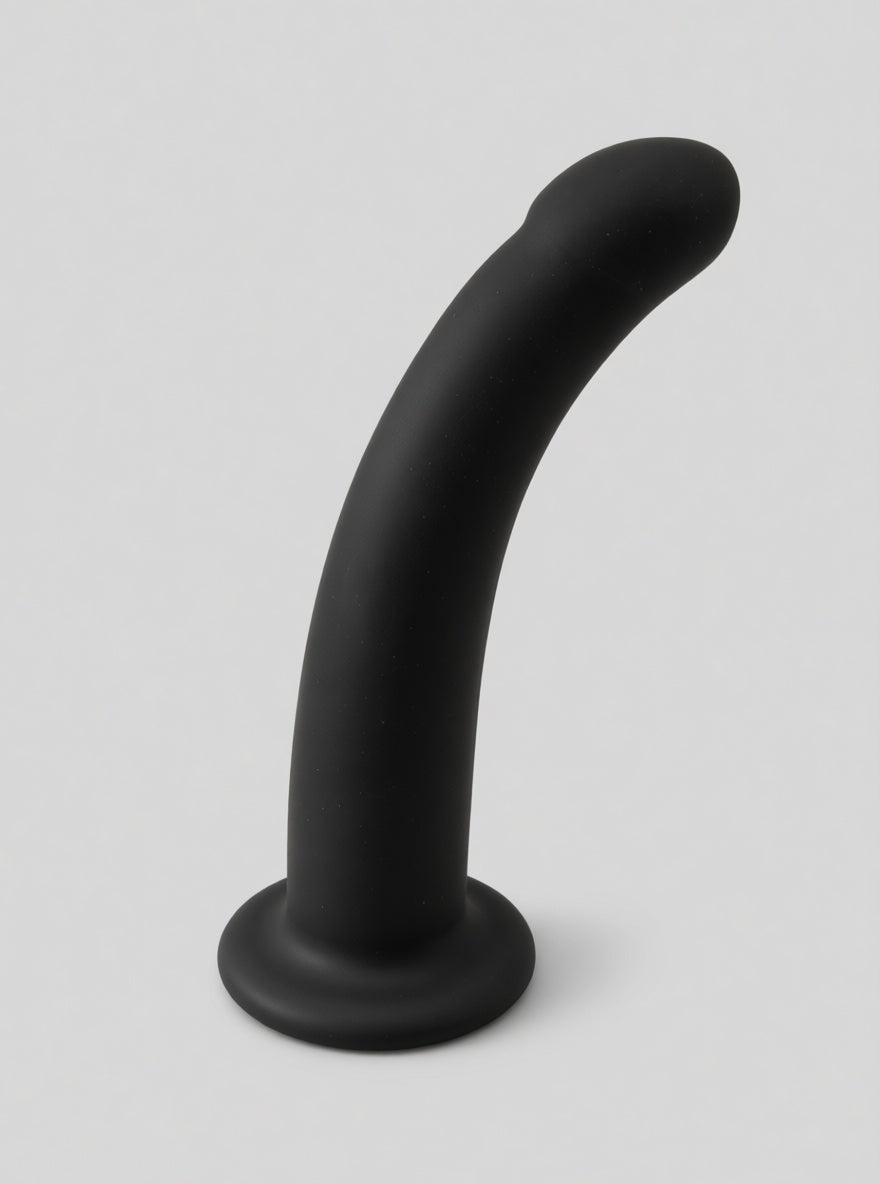 Beginners Curved 5 inch Silicone Dildo with Suction Cup by Loving Joy, luxury product view