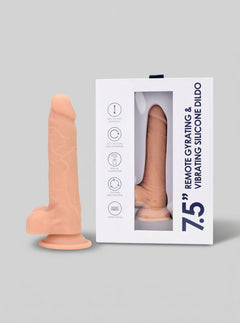 Loving Joy 7.5″ Remote Gyrating & Vibrating Silicone Dildo – USB rechargeable Vibrating Silicone Dildo for solo or couples play