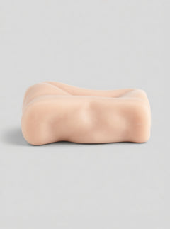 Miss Mischa Deluxe Realistic Masturbator - Lifelike Feel, Vibrator-Compatible, Latex-Free, close-up of textured realistic masturbator tunnel