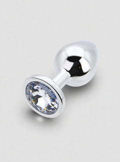 Toosh Metal Butt Plug With Gems - Aluminium Alloy, Jewelled Base, Beginner Friendly metal butt plug in a sleek silver finish