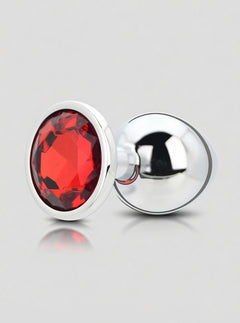 Toosh Metal Butt Plug With Gems - Aluminium Alloy, Jewelled Base, Beginner Friendly metal butt plug suitable for temperature play