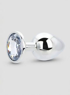 Toosh Metal Butt Plug With Gems - Aluminium Alloy, Jewelled Base, Beginner Friendly metal butt plug with red gemstone