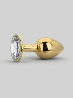 Toosh Metal Butt Plug With Gems - Aluminium Alloy, Jewelled Base, Beginner Friendly metal butt plug in medium size