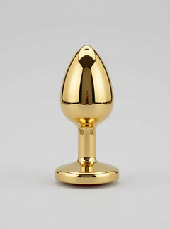 Toosh Heart Shaped Metal Butt Plug with Red Stone - S, M and L, stylish metal Butt Plug presented as elegant intimate jewellery