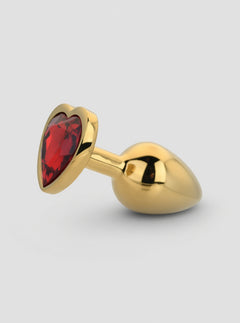 Toosh Heart Shaped Metal Butt Plug with Red Stone - S, M and L, premium metal Butt Plug with smooth non-porous construction
