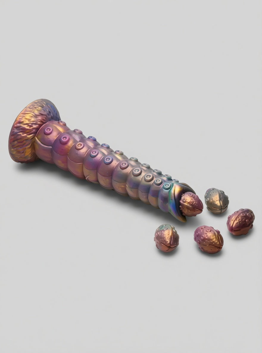 Creature Cocks Deep Invader Tentacle Ovipositor Silicone Dildo with Eggs