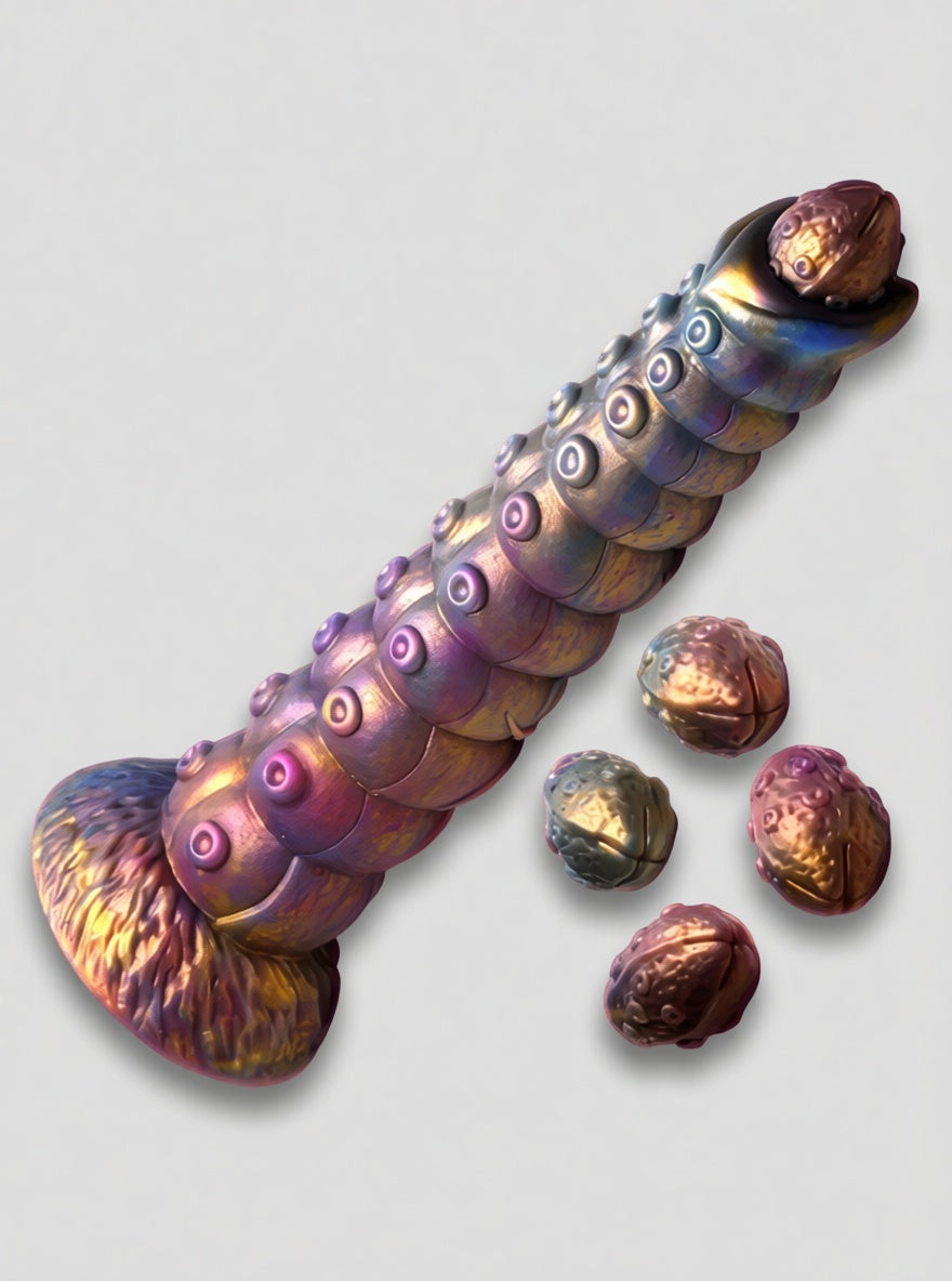 Creature Cocks Deep Invader Tentacle Ovipositor Silicone Dildo with Eggs