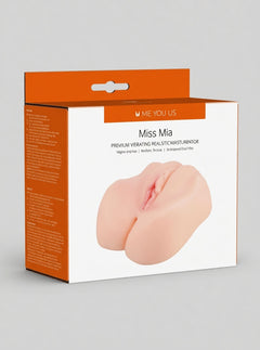 Me You Us Miss Mia Premium Vibrating Realistic Masturbator Flesh in soft flesh colour with textured interior, realistic masturbator product view