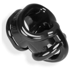 Black Oxballs Ballsling with ball splitting strap, designed for cock restraint and enhanced stimulation.