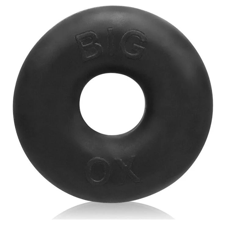 Black Oxballs Big OX cockring showing a smooth, wide band designed for comfort and support during use.