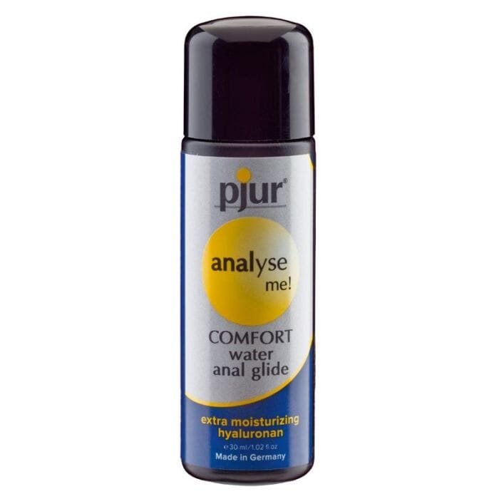 Pjur Analyse Me Comfort Glide silicone lubricant bottle with hyaluron, designed for smooth, comfortable intimate use