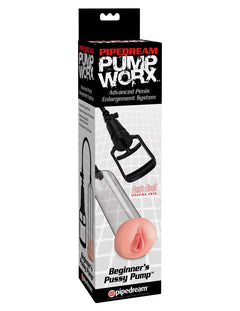 Pipedream Pump Worx Beginner's Pussy Pump clear cylinder with black vacuum handle