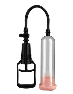 Pipedream Pump Worx manual penis pump with realistic Fanta Flesh pussy opening