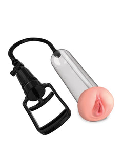Pump Worx Beginner's Pussy Pump male masturbator in clear light and black