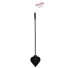 Red and black silicone heart-shaped crop from Fetish Fantasy, designed for flogging and fetish play.