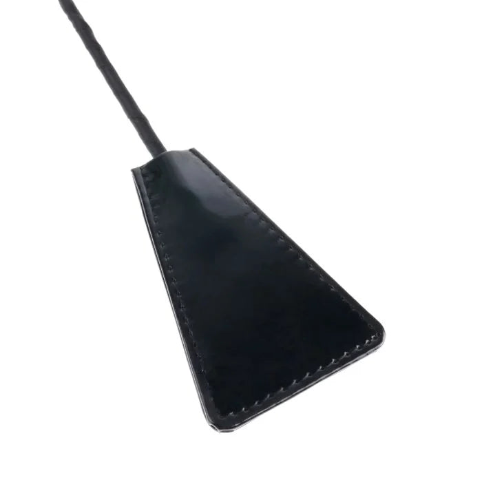 a black object with a black handle on a white background