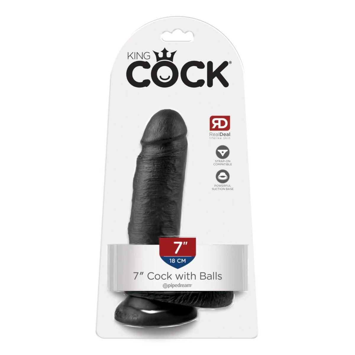 King Cock 7-Inch Cock with Balls in its packaging