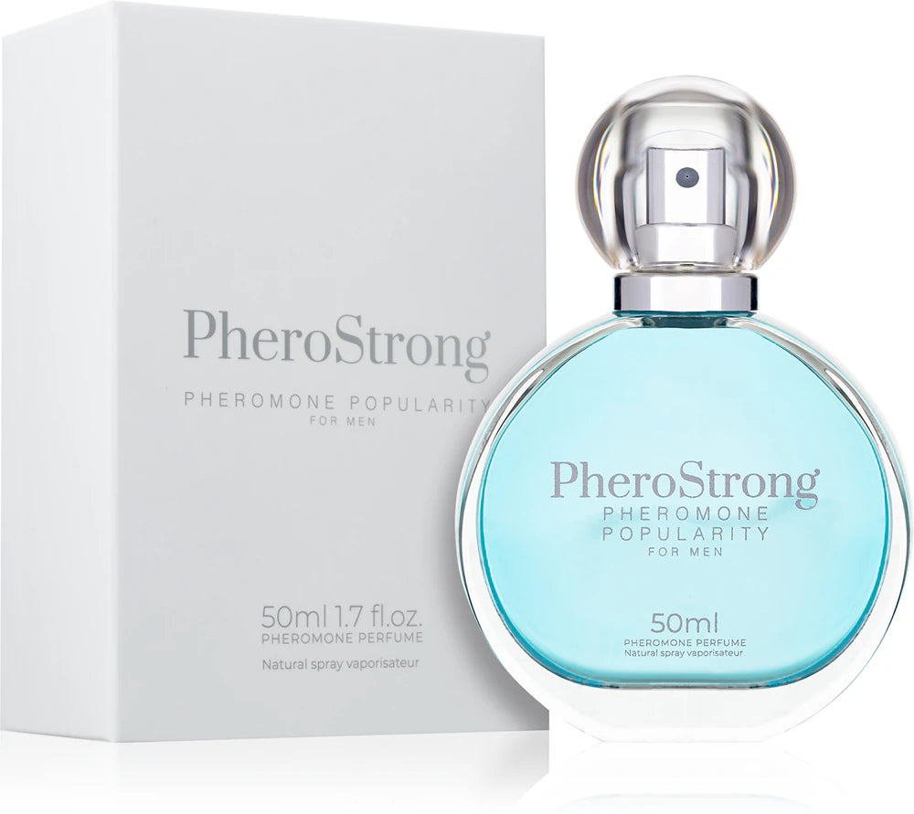 Luxurious display of PheroStrong Pheromone Popularity for Men, showcasing its irresistible scent profile, ideal for everyday and evening wear.