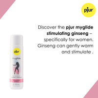 Close-up of Pjur My Glide Stimulating Transparent 100ml - Premium Stimulating Waterbased lubricant for women, dermatologically tested for intimate care and heightened sensations.