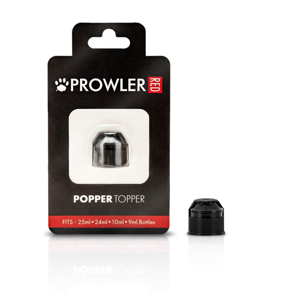 Prowler RED Popper Topper accessory with easy one-handed access for aromas, shown on a countertop.