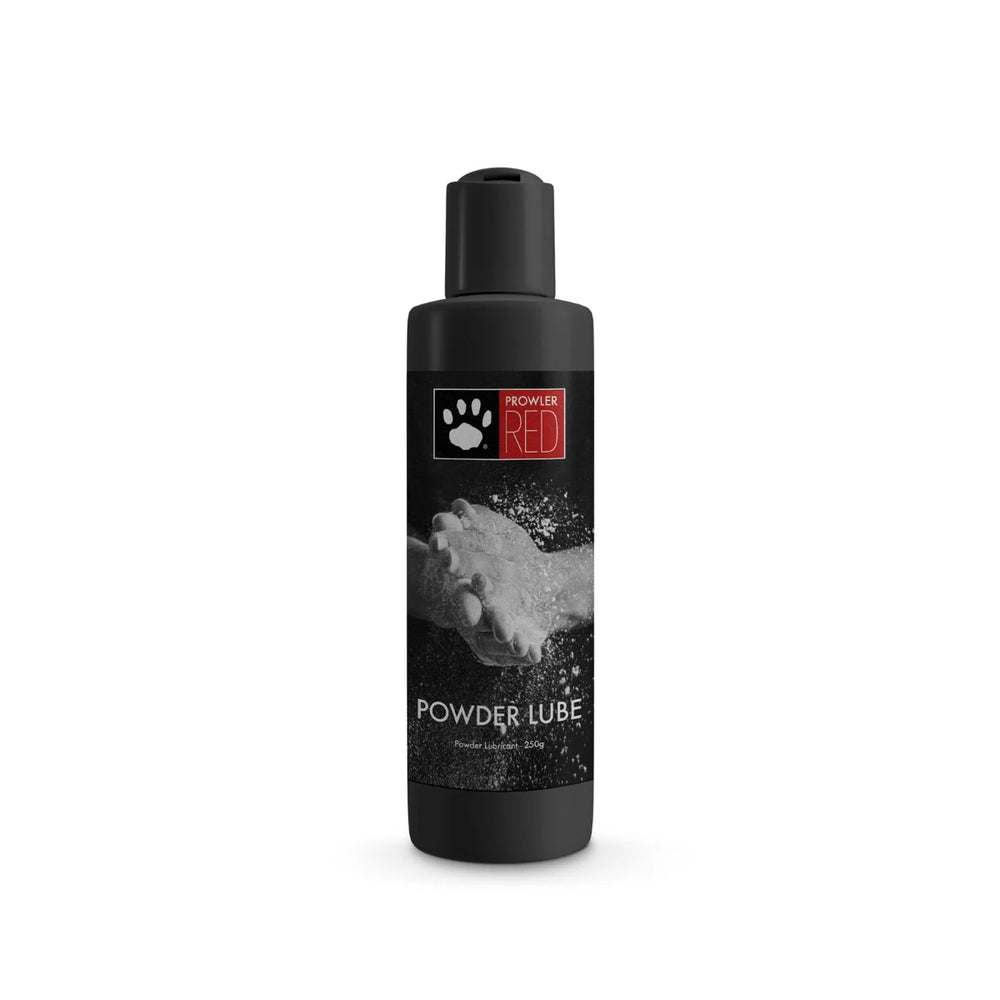 Prowler RED Powder Lubricant Concentrate 250, a white powder in a container, designed for superior moisturization and comfort during intimacy.